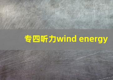 专四听力wind energy